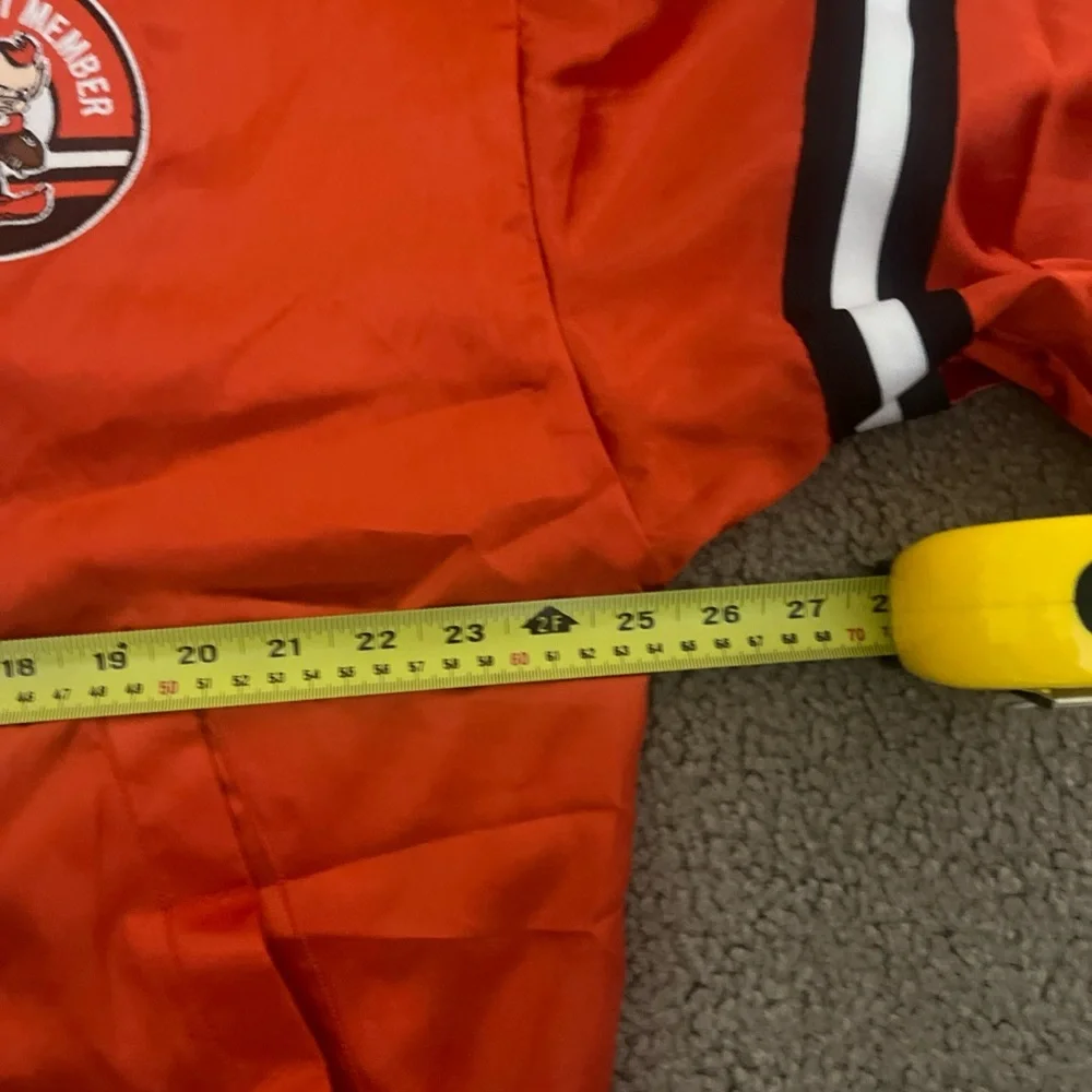 Cleveland Browns Jacket Adult L Season Ticket Member Bomber Orange NFL Satin